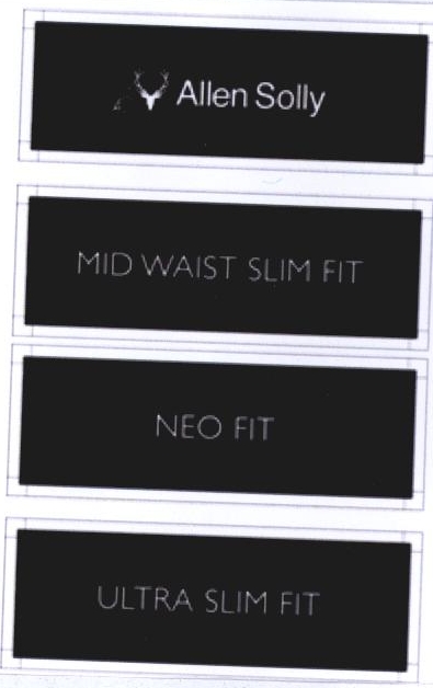 Allen Solly Mid Waist Slim Fit Neo Fit Ultra Slim Fit Device mark 2244966 Trademark