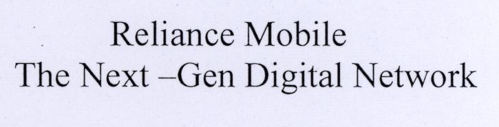 Reliance Mobile The Next -gen Digital Network Device mark 1782671 Trademark