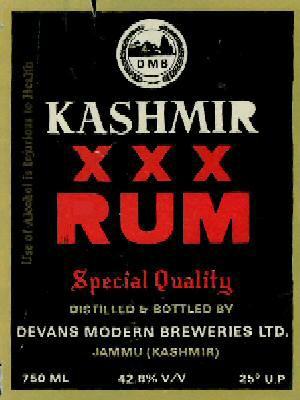 Kashmir Xxx Rum Special Quality (label) Device mark 2327632 Trademark