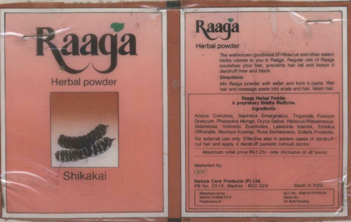 Raaga Herbal Powder With Shikakai Device mark 623310 Trademark