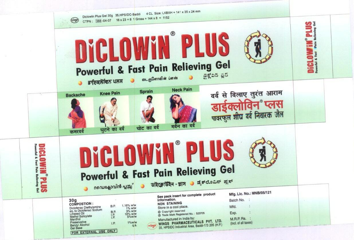 Diclowin Plus With Label Device mark 1639789 Trademark