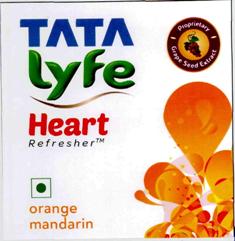Tata Lyfe Heart Refresher (label) Device mark 2730070 Trademark