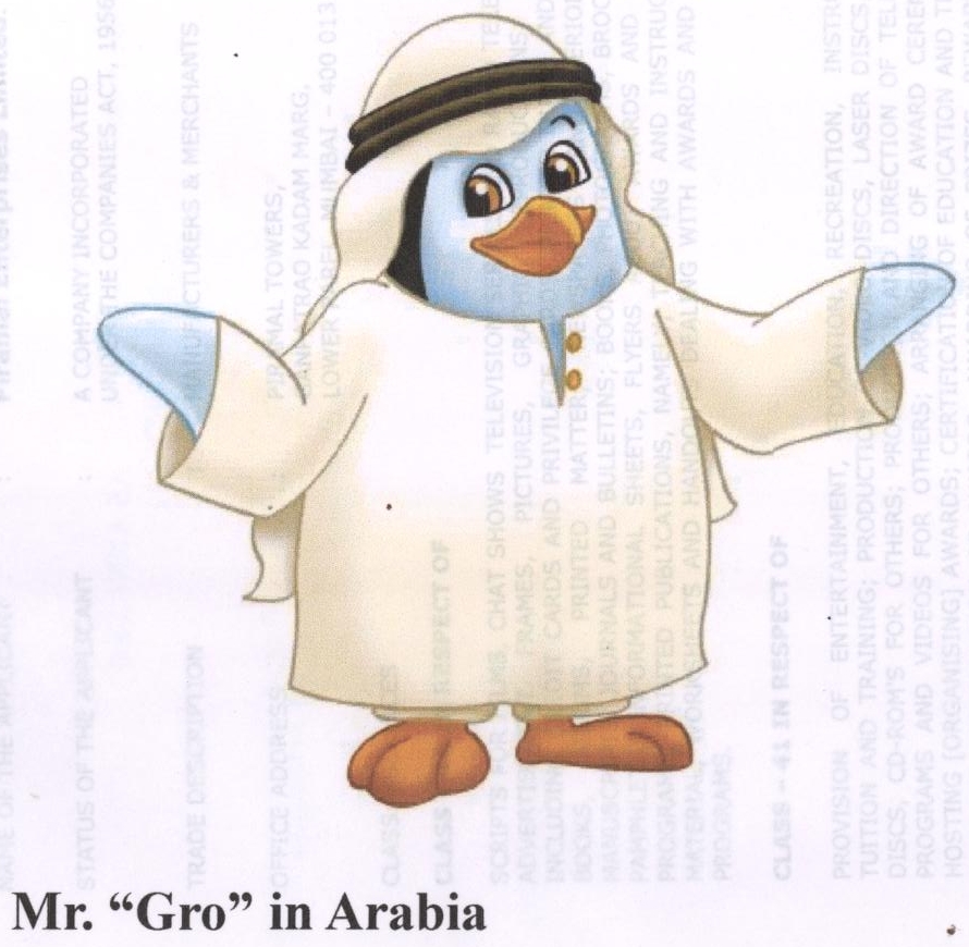 Mr."gro"in Arabia Device mark 1893338 Trademark