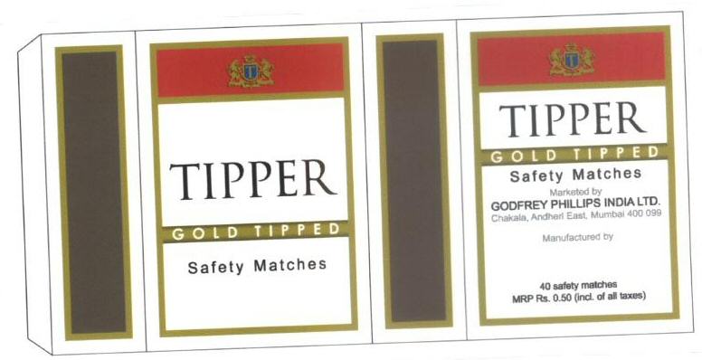 Tipper Gold Tipped With Device Device mark 1599632 Trademark