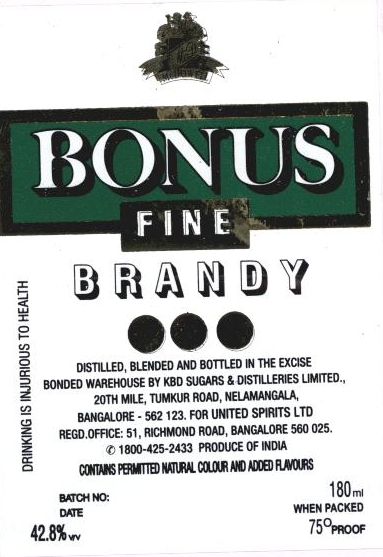 Bonus Fine Brandy (label) Device mark 1573482 Trademark