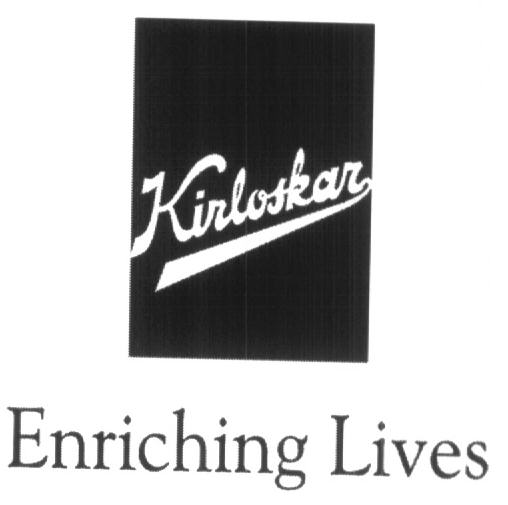 Kirloskar Enriching Lives (label) Device mark 1617647 Trademark