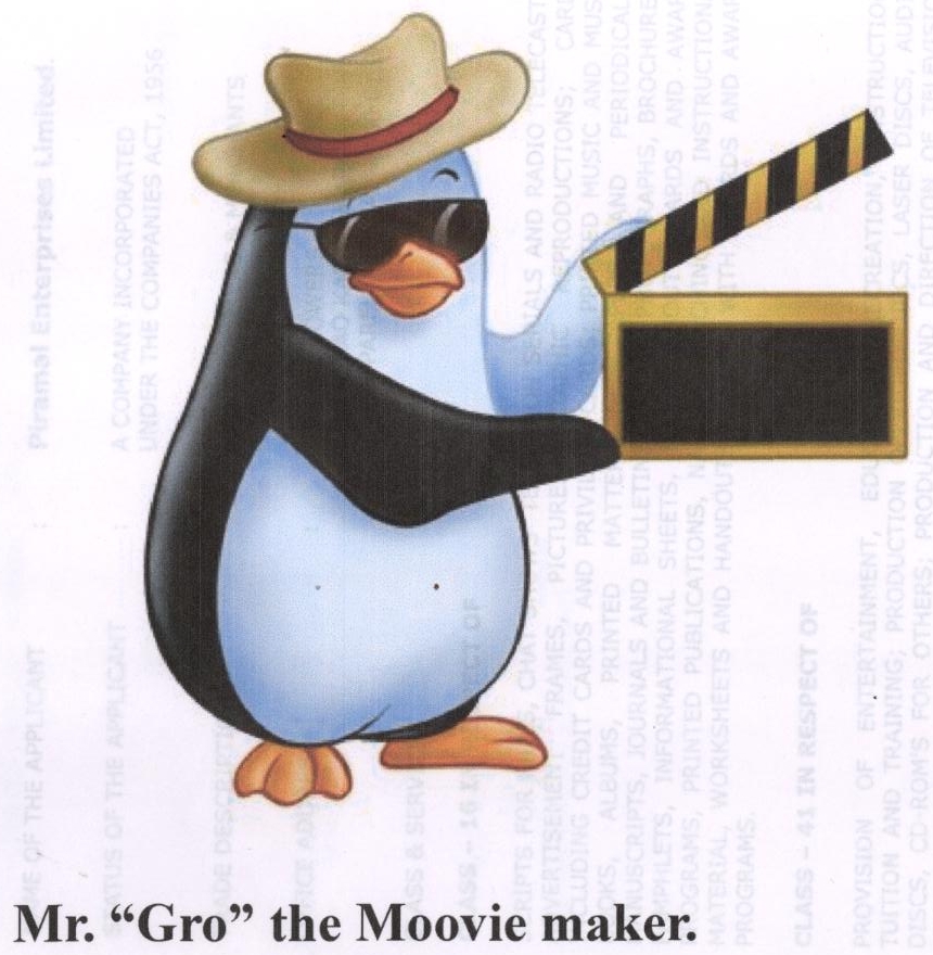 Mr."gro"the Moovie Maker. Device mark 1893329 Trademark