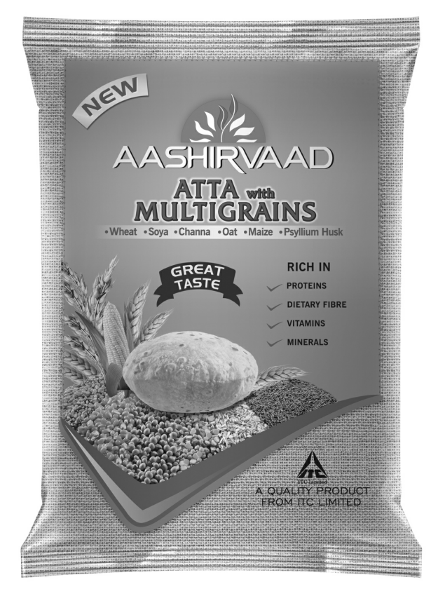 Aashirvaad Atta With Multigrains (b&w Label) Device mark 2160767 Trademark
