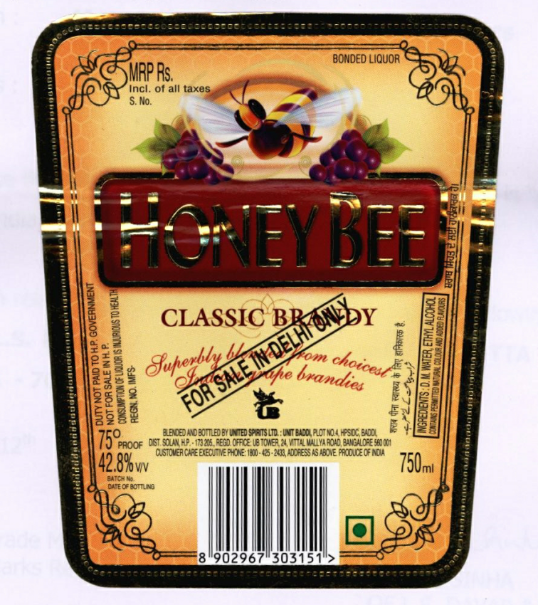 Honey Bee Classic Brandy Device mark 2268072 Trademark