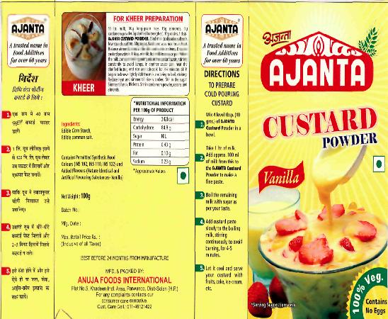 Ajanta Custard Powder Device mark 2200617 Trademark