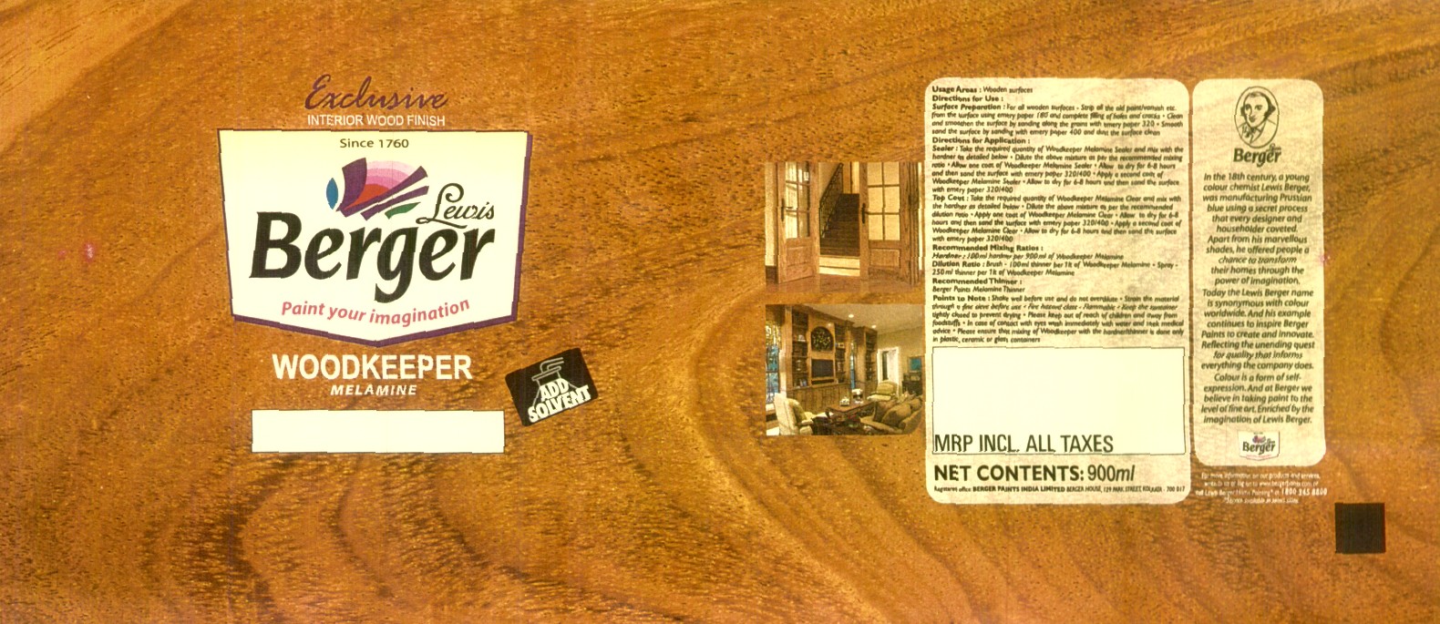Exclusive, Berger, Woodkeeper (label) Device mark 1498698 Trademark