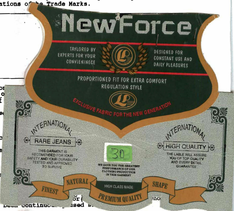 Irindo Ramasuper Durable Cement(device) (label) Device mark 829239 Trademark