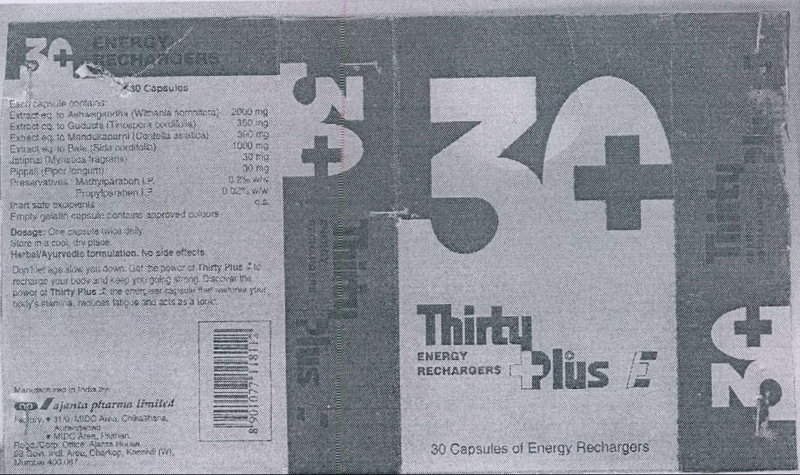 Thirty Plus E (label) Device mark 834581 Trademark