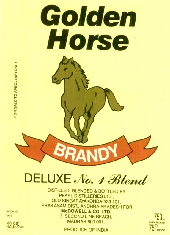 Golden Horse Brandy, Horse (device) Device mark 950160 Trademark
