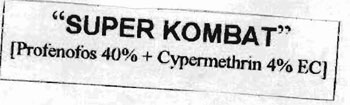 "super Kombat" (profenofos 40% + Cypermethrin 4% Ec) Device mark 1468442 Trademark