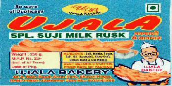 Ujala Spl. Suji Milk Rusk (with Device) Device mark 2022482 Trademark