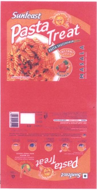 Sunfeast Pasta Treat (label) Device mark 1374595 Trademark