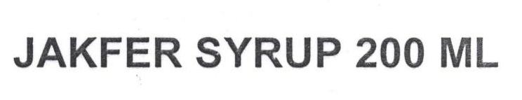Jakfer Syrup 200 Mi (label) Device mark 1688952 Trademark