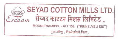 Seyad Cotton Mills Ltd (label) Device mark 1340049 Trademark