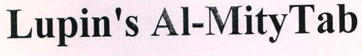 Lupin's Al-mity Tab Device mark 2255717 Trademark