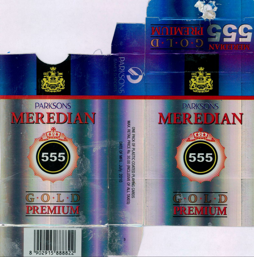 Parksons Meredian 555 Gold Premium Device mark 2027481 Trademark