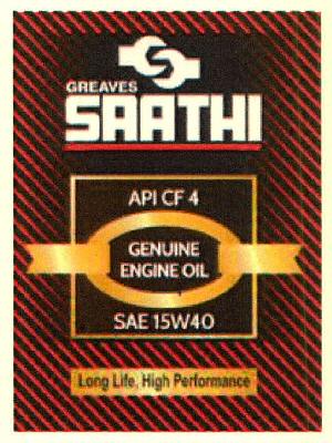 Greaves Saathi Api Cf 4 Genuine Engine Oil Sae 15w4o Device mark 2863176 Trademark