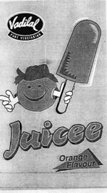 Juicee Vadilal Orange Candy(device) Device mark 832007 Trademark