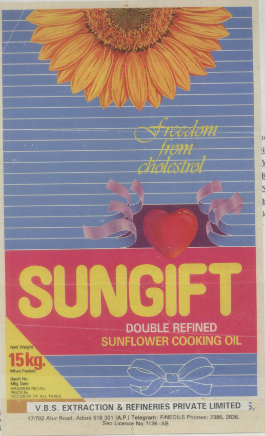 Sungift Double Refined Sunflower Cooking Oil Device mark 996993 Trademark