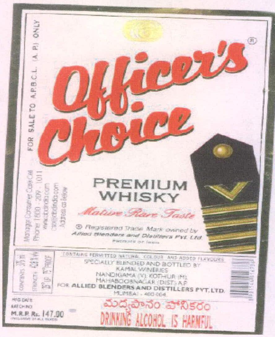 Officer's Choice Device mark 2200628 Trademark