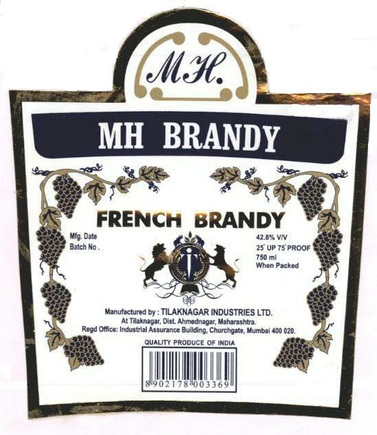 Mh Brandy (label) Device mark 1671652 Trademark