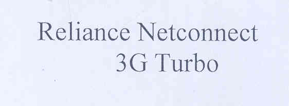 Reliance Netconnect 3g Turbo (label) Device mark 1773507 Trademark
