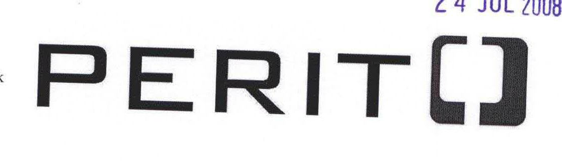 P E R I T (logo) Device mark 1714199 Trademark