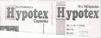 Hypotex Capsules (label) Device mark 1119466 Trademark