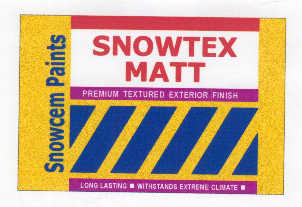Snowtex Matt(label) Device mark 1508074 Trademark