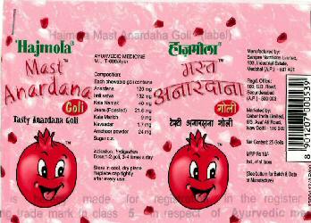 Hajmola Mast Anardana Goli[label] Device mark 1332949 Trademark