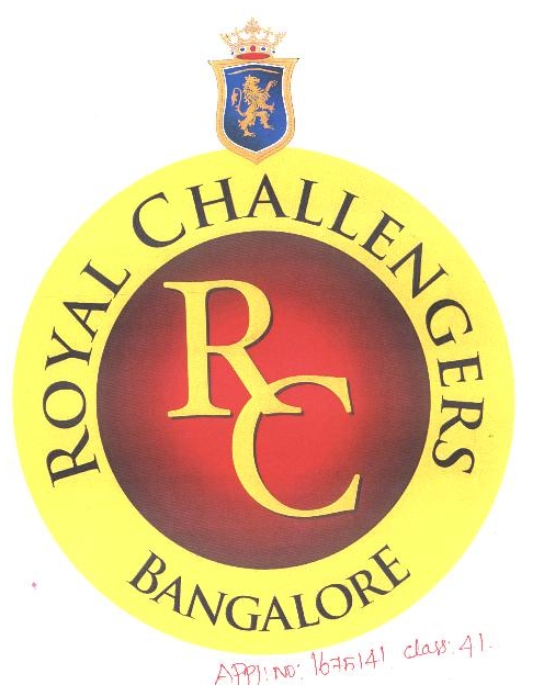 Rc - Royal Challengers Device mark 1675141 Trademark