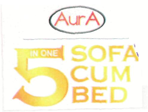 Aura 5 In One Sofa Cum Bed (logo) Device mark 2182943 Trademark