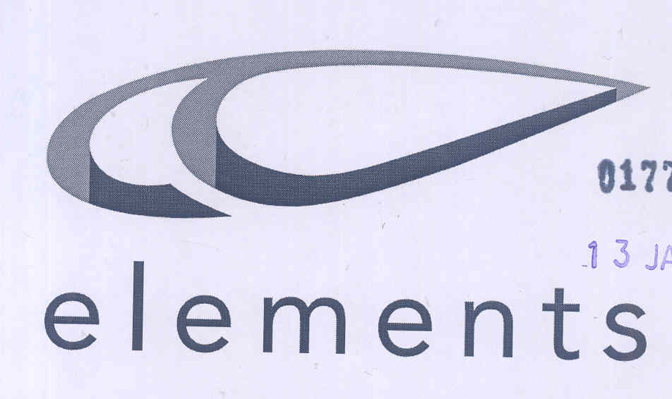E L E M E N T S (label) Device mark 1773700 Trademark