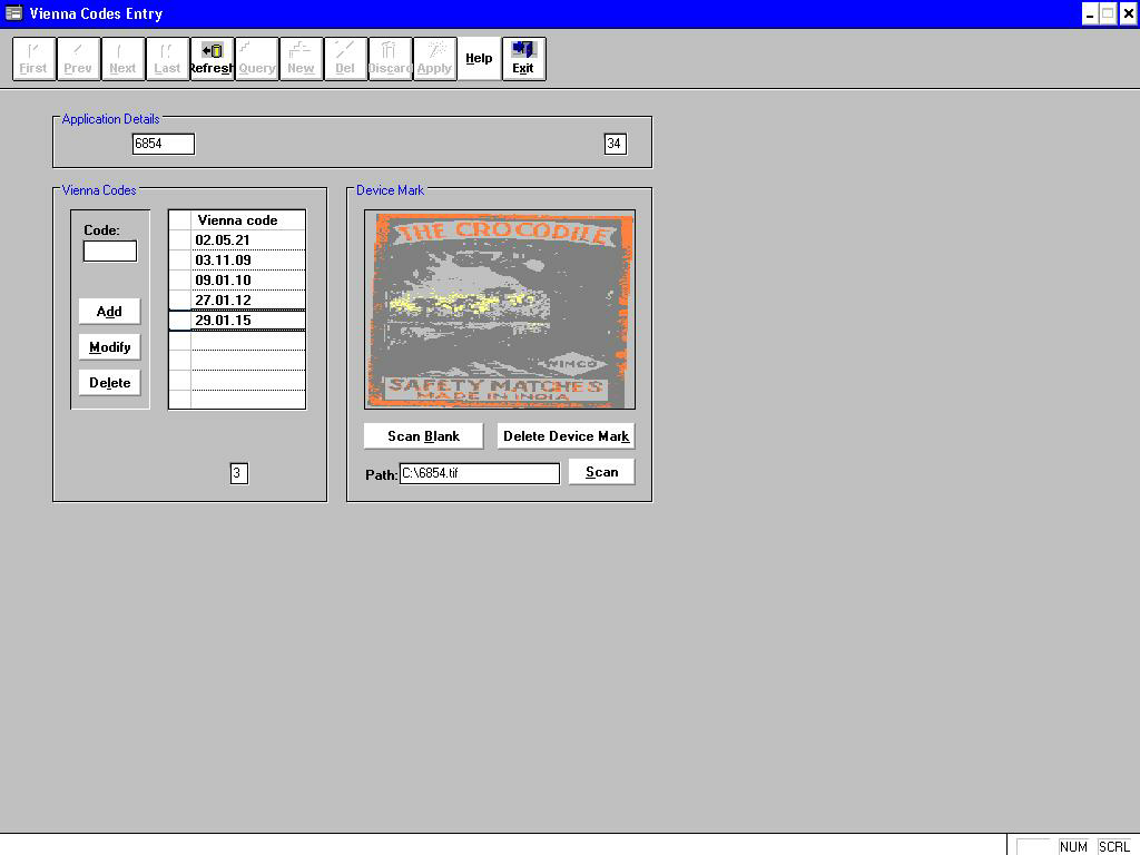 Monkey Vimco Device mark 6854 Trademark