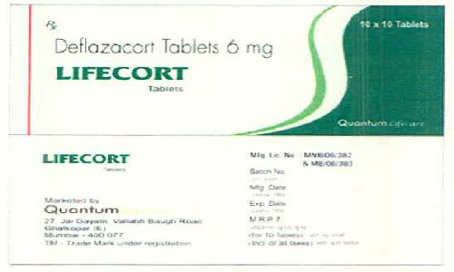 Rx Deflazacort Tablets 6 Mg Lifecort Device mark 2781994 Trademark