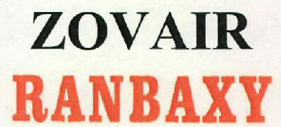 Zovair Ranbaxy (device) Device mark 2539801 Trademark