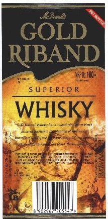 Mcdowells Gold Riband Device mark 2014305 Trademark