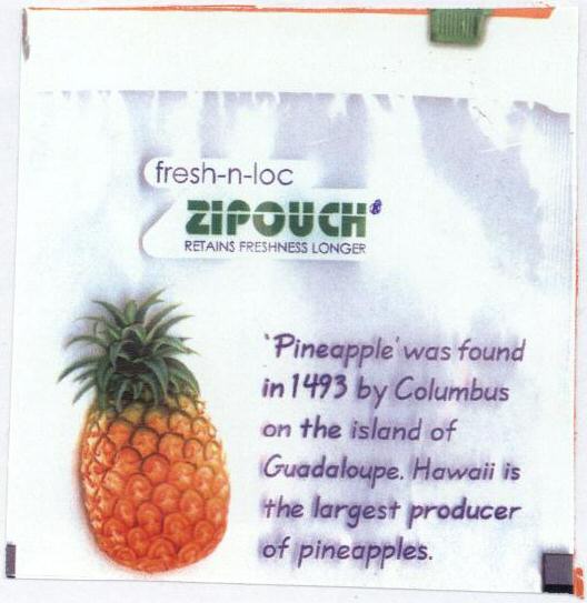 Zipouch With Device Of Pineapple Device mark 1464012 Trademark