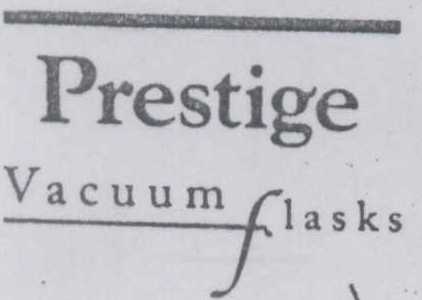Prestige V A C U U M F L A S K S (letters Underlined) Device mark 893135 Trademark