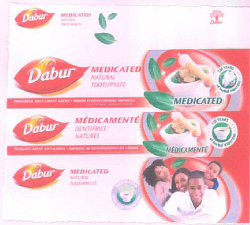 Dabur Medicated Natural Toothpaste (device Of Human Being) Device mark 2401869 Trademark