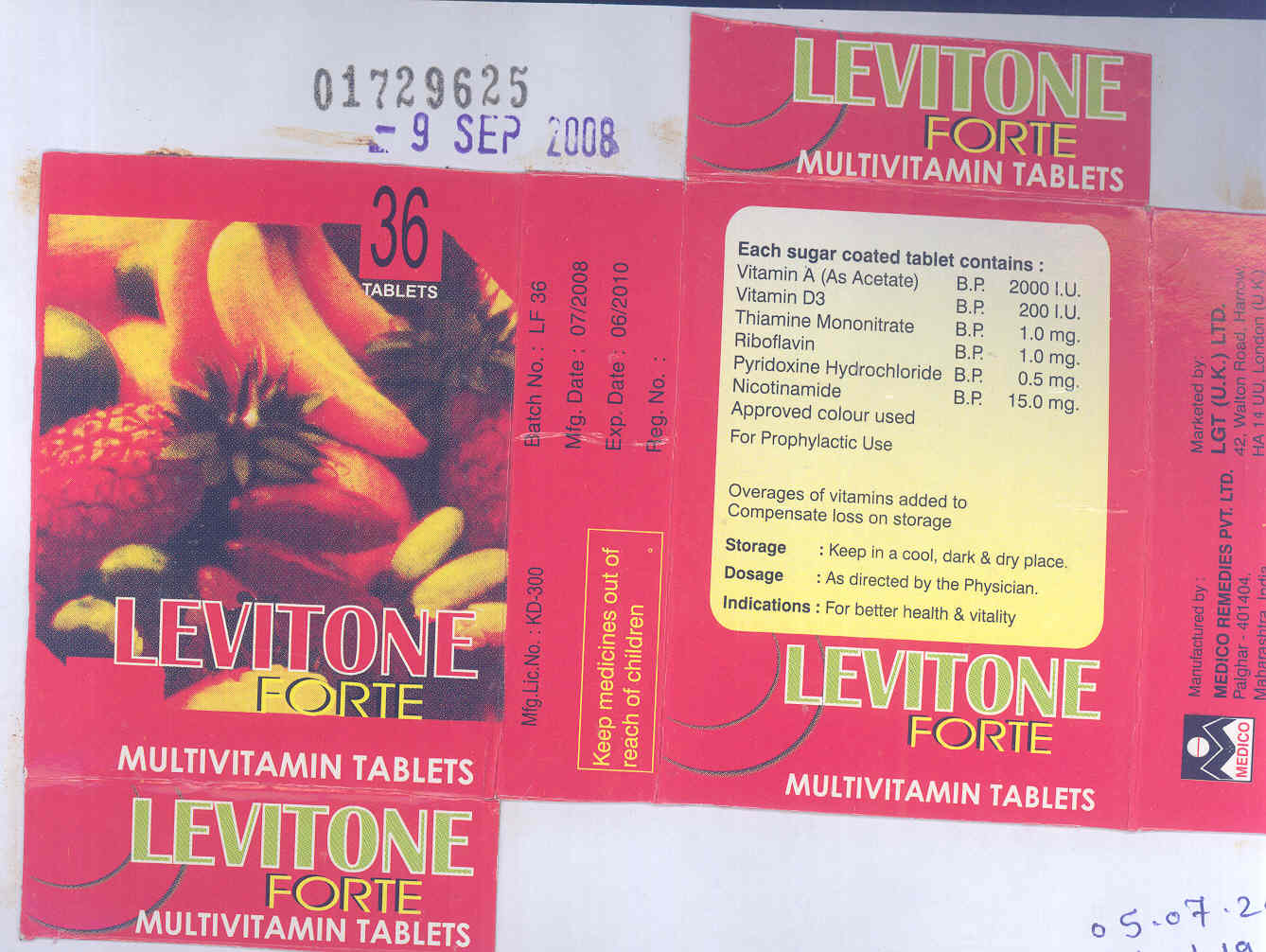Levitone (label) Device mark 1729625 Trademark
