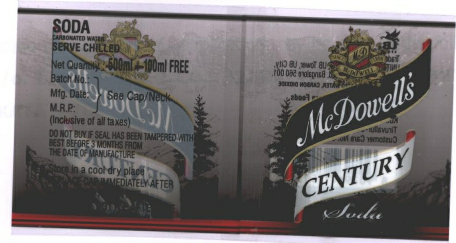 Mcdowell's Century Device mark 2190495 Trademark