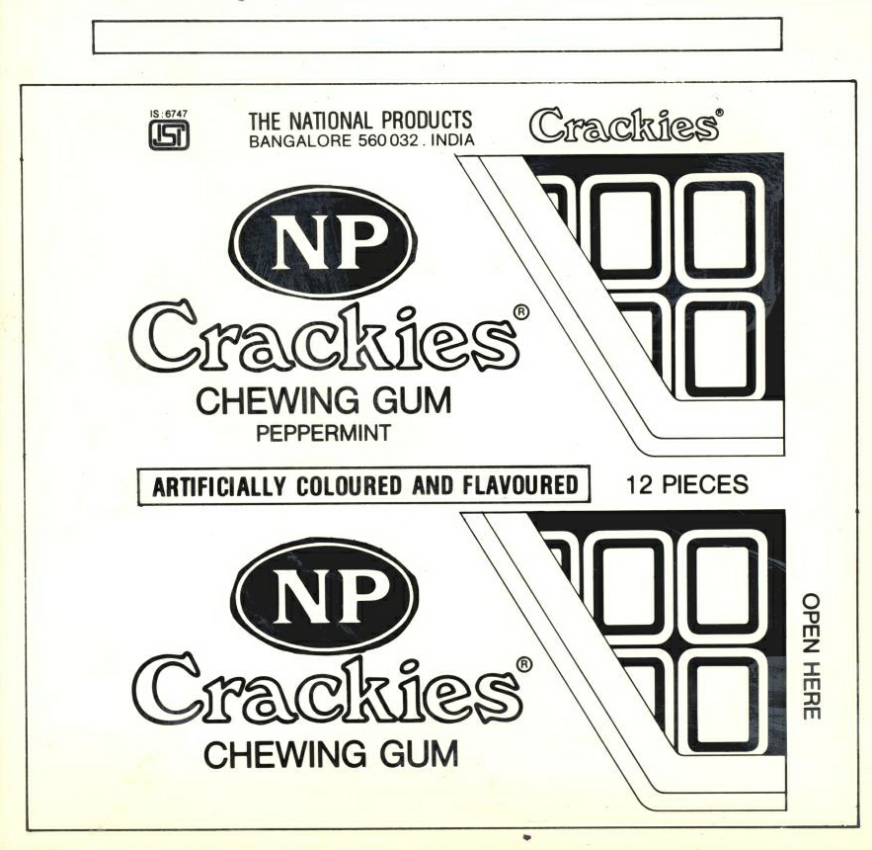 Np Crackies Chewing Gum Device mark 427310 Trademark