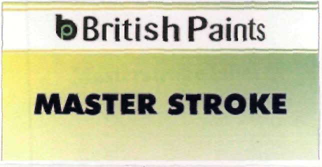 British Paints Master Stroke (label) Device mark 2207337 Trademark