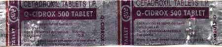 Q- Cidrox 500 Tablet (label) Device mark 910842 Trademark